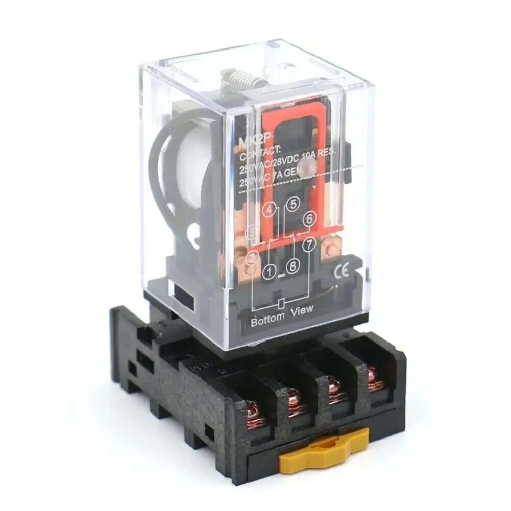 MK2PN Electromagnetic Relay DPDT 8pin with PF083A Socket