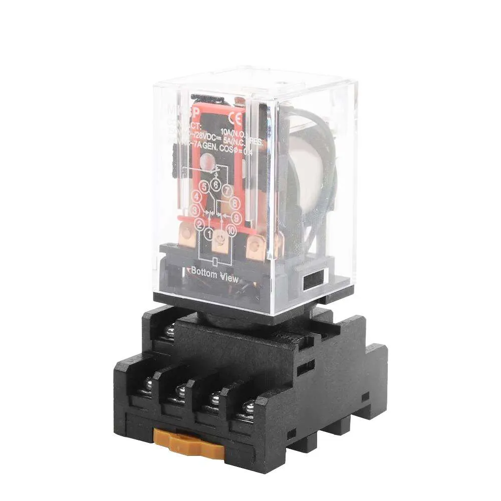 Electromagnetic Relay MK3P-N 3PDT 11Pin with PF113A Socket 12V