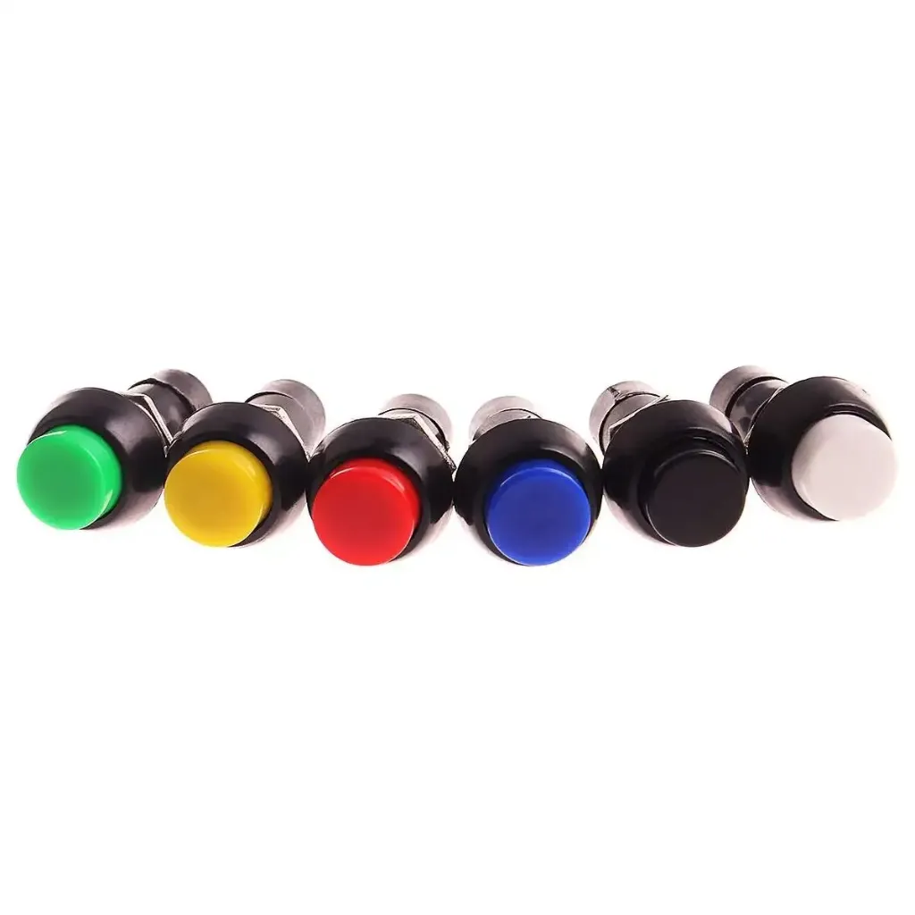 Multi-Color Plastic Push Button Switch Momentary 12mm 2pin
