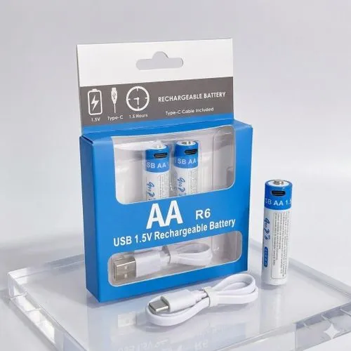 RECHARGEABLE BATTERY AA 1.5v TYPE-C cable include