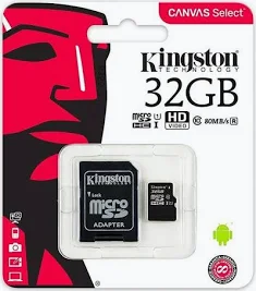kingston 32GB Micro SD Memory Card With SD Adapter 100MB/S