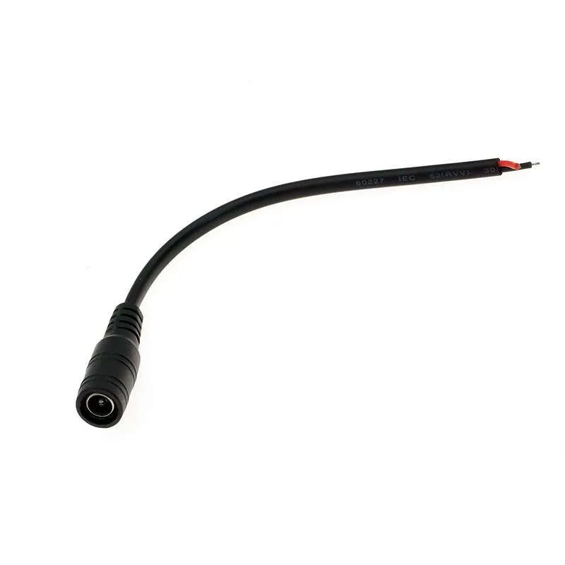 DC Jack Female Power Connector With 28AWG Wire 5.5mm×2.1mm