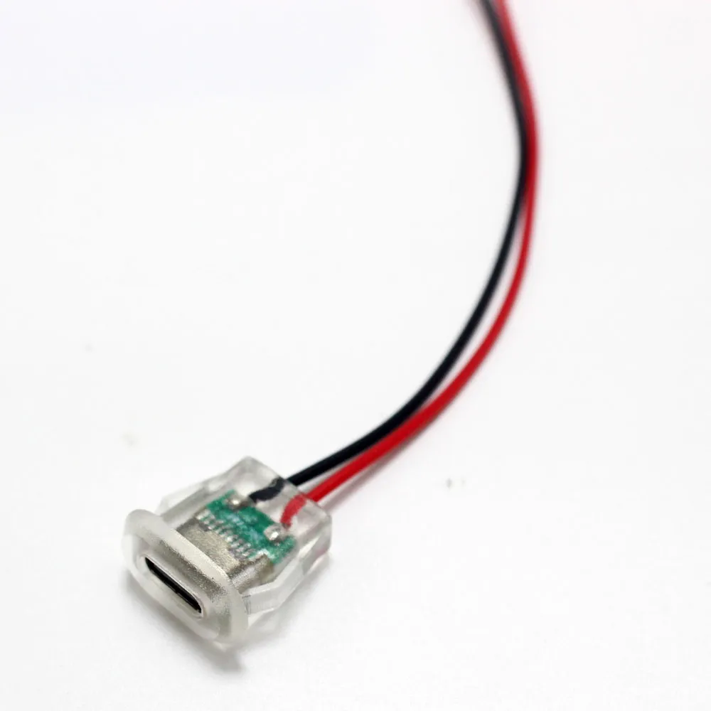 USB Type-C Female Panel Mount Socket Waterproof with LED IP67