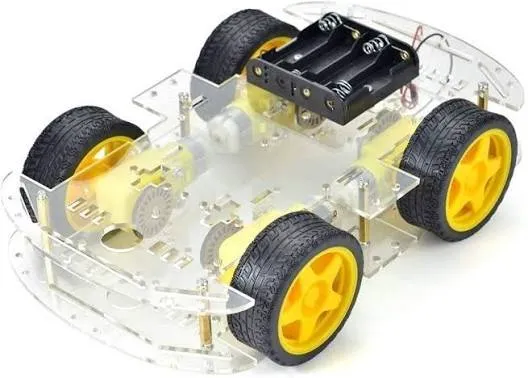 4WD Complete Robot Car Chassis Kit with Speed Encoder Wheels 2 Floor
