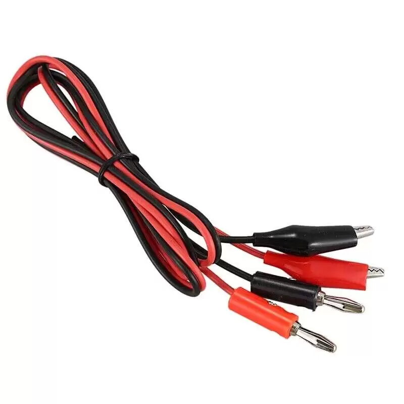 [G] Banana Plug to Crocodile Clip Pair Red & Black 1M 